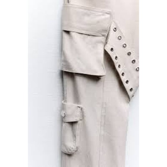 ZARA LINEN BLEND CARGO PANTS LIMITED EDITION. Small NWT $109 - Picture 3 of 11
